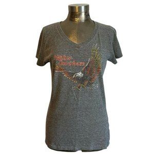 Harley Davidson RK Stratman St Louis Missouri Womens Graphic Shirt Gray